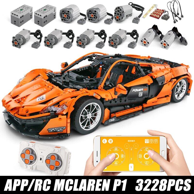 KHUÔN KING 13090D Khối xây dựng xe thể thao kỹ thuật P1 Xe đua siêu xe MOC-16915 Mô hình gạch Trẻ em Quà tặng đồ chơi giáo dục Tương thích với LEGO