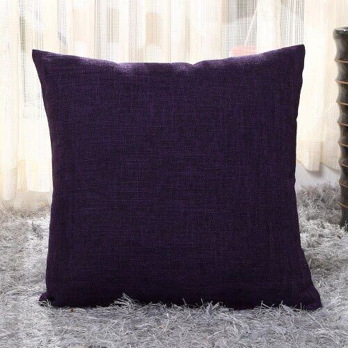 Vỏ gối 50x50 vỏ gối màu trơn vỏ gối trang trí nhà có khóa kéo vải lanh cotton trang trí cho ghế sofa xe hơi 45x45 40x40