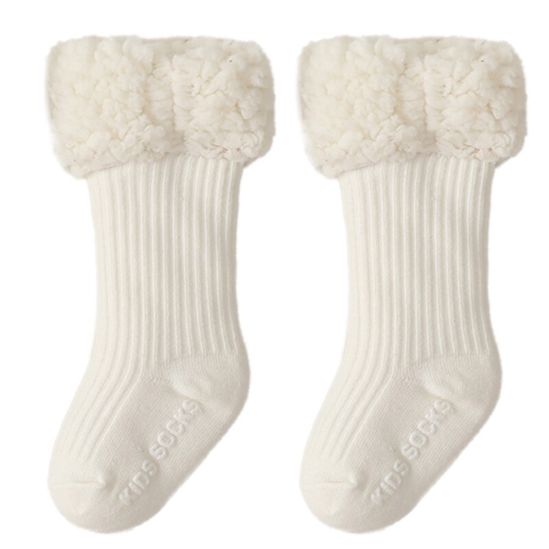 Vớ trẻ em vớ sàn ấm dày mùa đông cho bé gái tất len màu trơn chống trượt bằng cotton cho bé trai trẻ mới biết đi trẻ sơ sinh