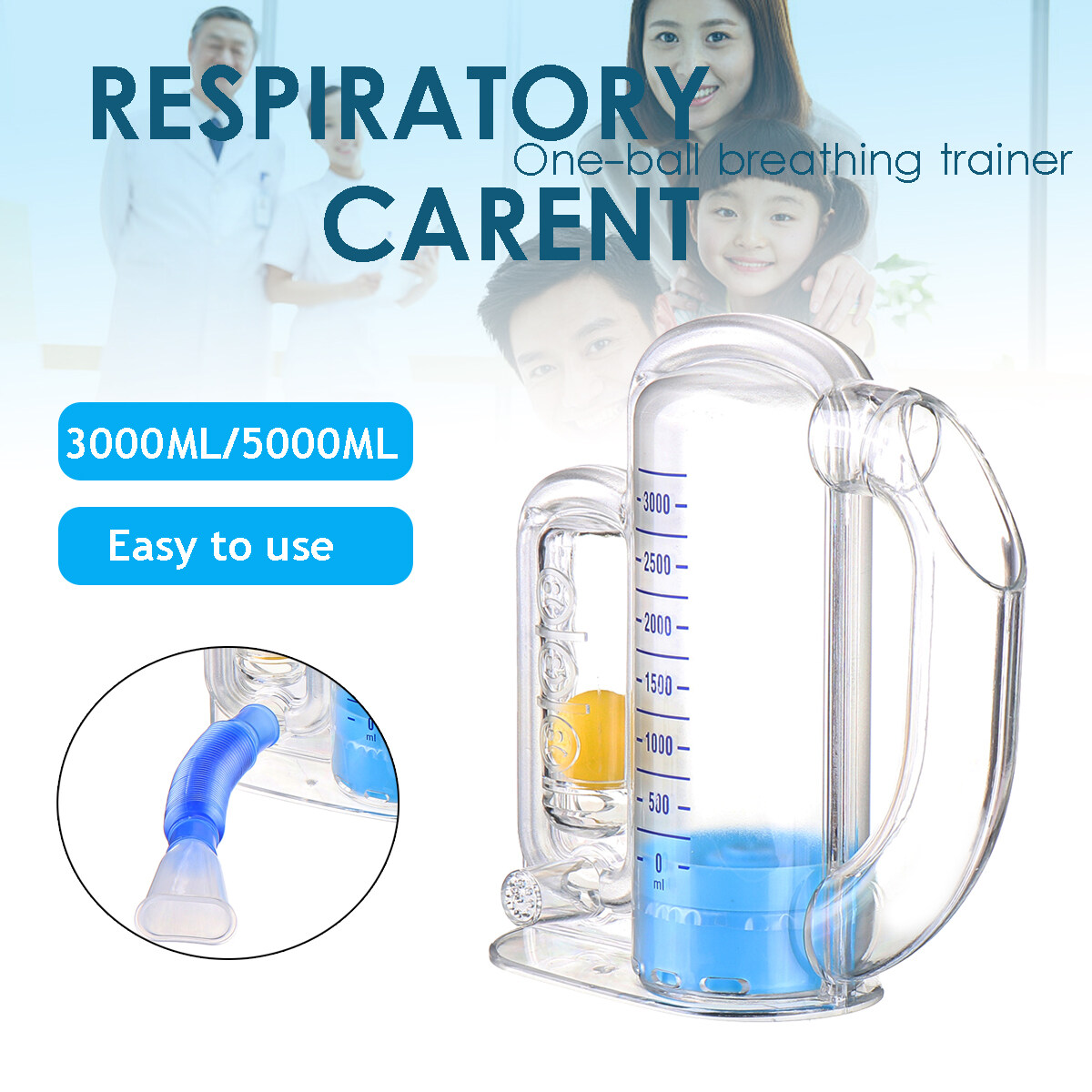 Generic Incentive Spirometer 3000ml Deep Breathing Exerciser Lung Trainner Best Price Online