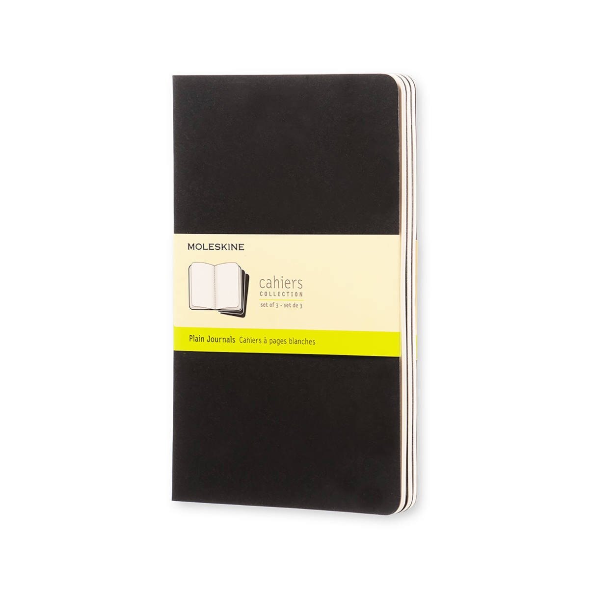 Tạp Chí Moleskine Cahier Màu Đen Trơn Lớn (Bộ 3 Cái) (13X21 CM)