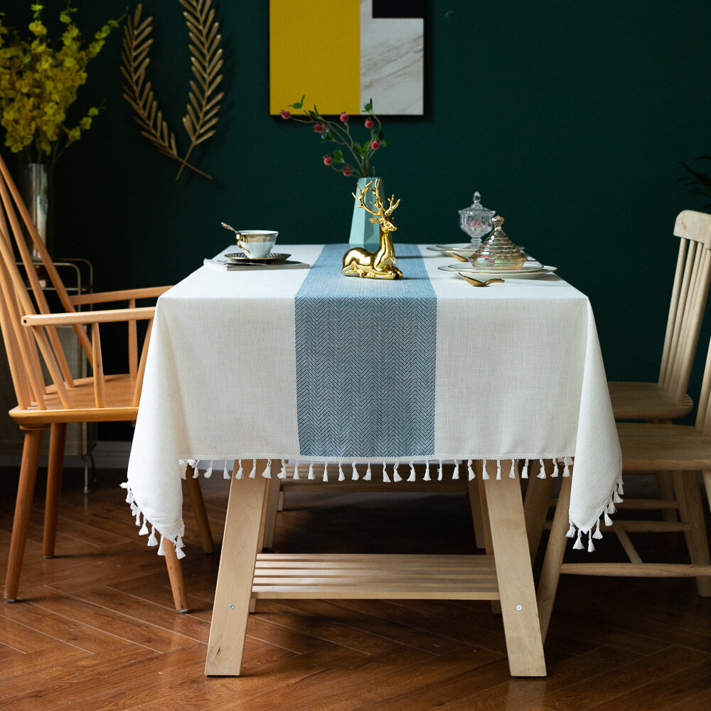Tenastore Miễn Phí Vận Chuyển Khăn Trải Bàn Ins, Vải Ren Cotton Và Vải Lanh Phong Cách Châu Âu Mỹ Thảm Trải Bàn Vuông Đơn Giản Sọc Khăn Trải Bàn Cà Phê Khăn Trải Bàn Trang Trí Nhà Nóng