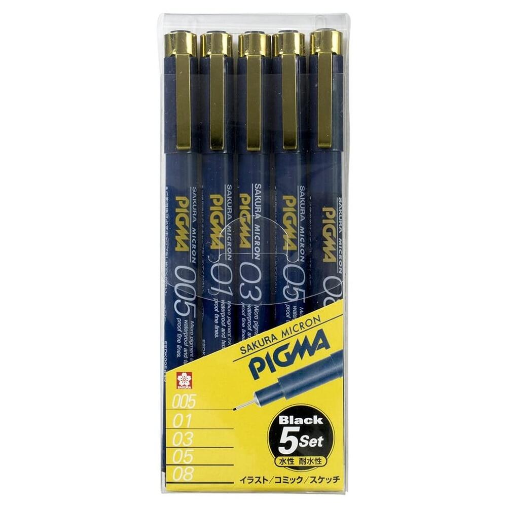 Sakura ESDK-5A Water-based Pen Pigma Micron Pen Set Drawing Pens Black Ink