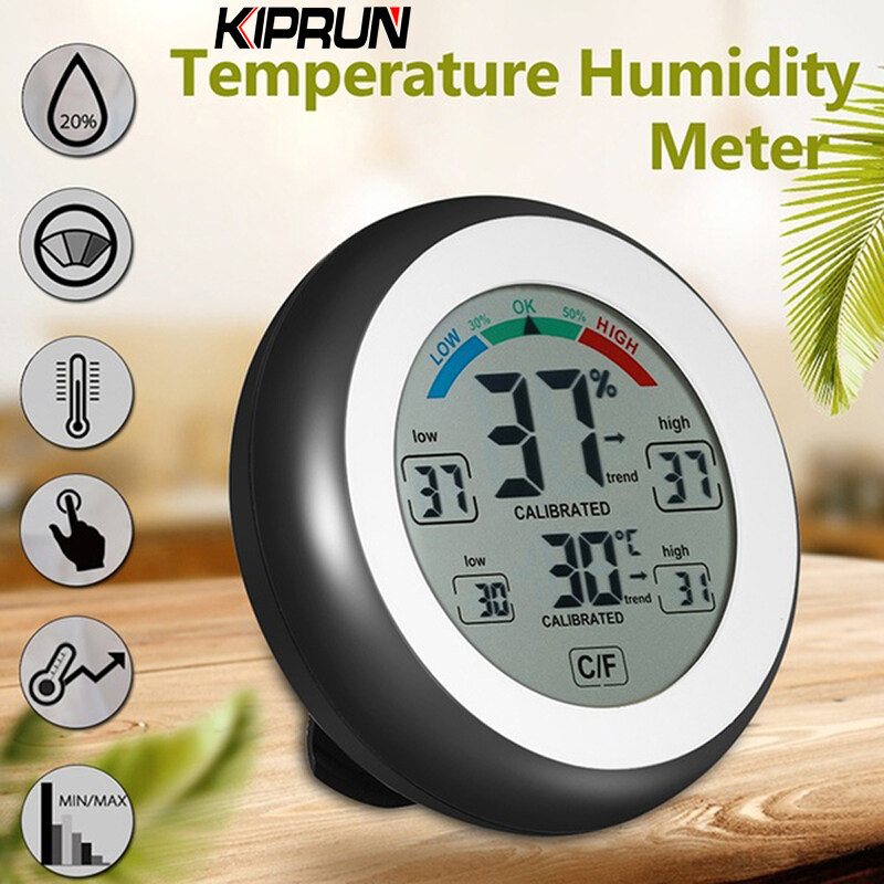 [Ready stock] KIPRUN Digital LCD Display Indoor Thermometer Hygrometer Round Electronic Temperature Humidity Meter weather station Tester C/F display