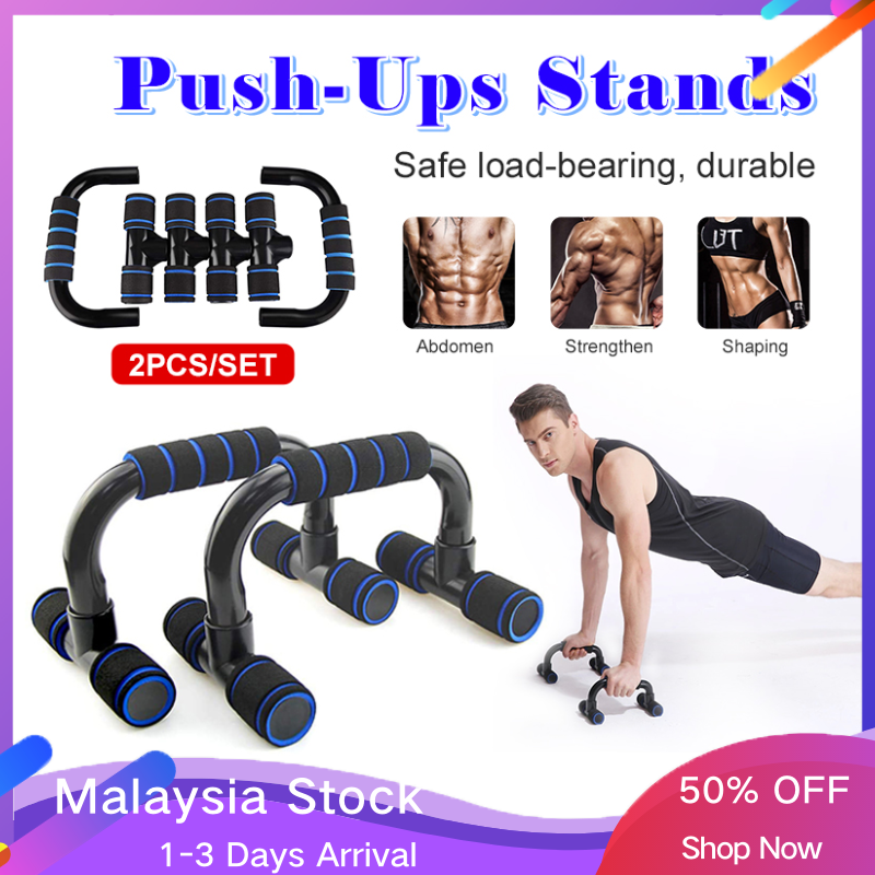 Push Up Bars Gym Exercise Equipment Fitness 1 Pair Pushup Handles with Blue