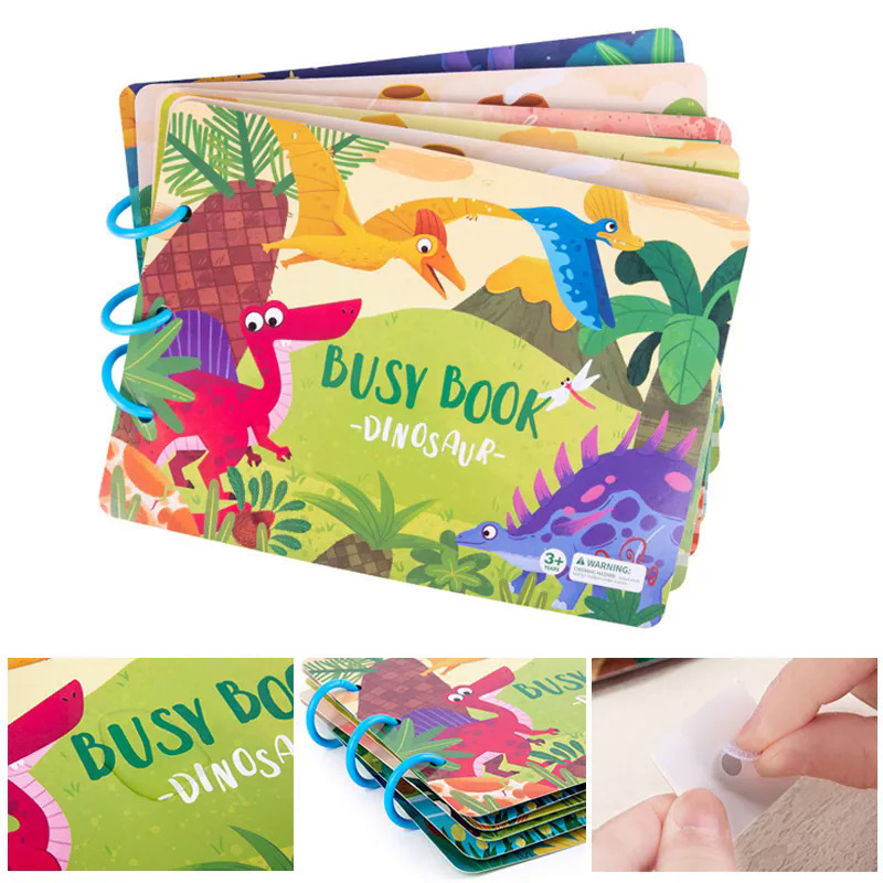 [Đồ chơi vui vẻ] Montessori cuốn sách đồ chơi trẻ em cuốn sách bận rộn cho trẻ em Đồ chơi giáo dục đồng cỏ động vật phân loại trò chơi nối hình bé stillcker cho sách cho trẻ em Quà tặng
