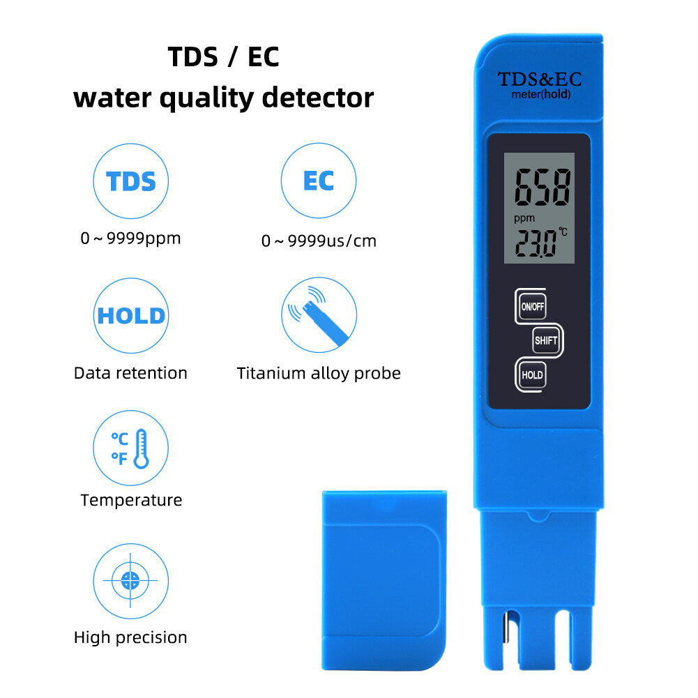 Máy Kiểm Tra Máy Dò RCYAGO TDS/EC Máy Đo TDS/EC Có Đèn Nền, Bút Kỹ Thuật Số Cho Bể Cá Nước Uống