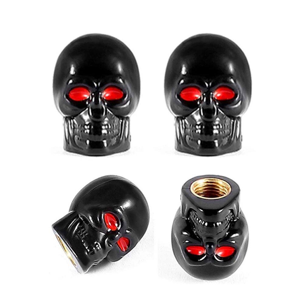 TAHVDF Phụ Kiện Xe Đạp Xe Hơi Nắp Đậy Thân Xe Máy Tạo Kiểu Nắp Van Bánh Xe Hình Đầu Lâu Chống Gỉ Nắp Van Khí Lốp Nắp Van Xe Hơi