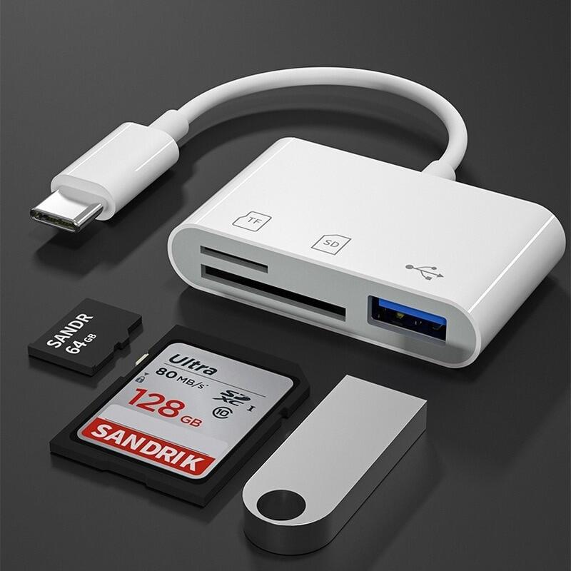Type-c adapter tf cf sd memory card reader otg writer compact flash usb-c for ipad pro huawei for macbook usb type c cardreader