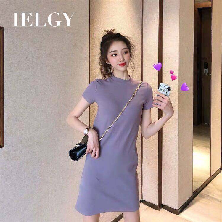IELGY Váy Ngắn Tay Kiểu Pháp