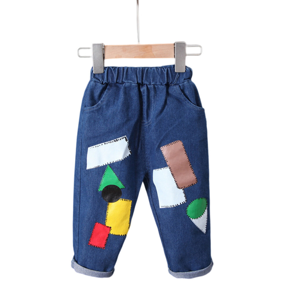 Tzag cửa hàng bé trai cotton jeans trẻ em eo vừa thời trang giản dị dễ