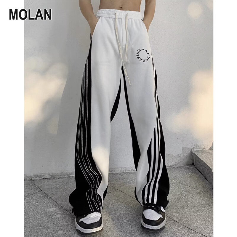 MOLAN Quần nam mới rủ thẳng lau quần rộng quần legging rộng thường đa năng Quần thể thao