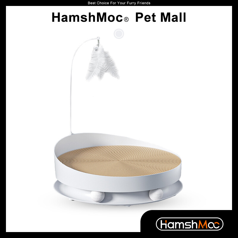 HamshMoc Replaceable Cat Scratch Board Reversible Cat Scratching Pad Durable Premium Cat Turntable Toy with Ball and Plume ราคา 512 บาท*ส่งฟรี
