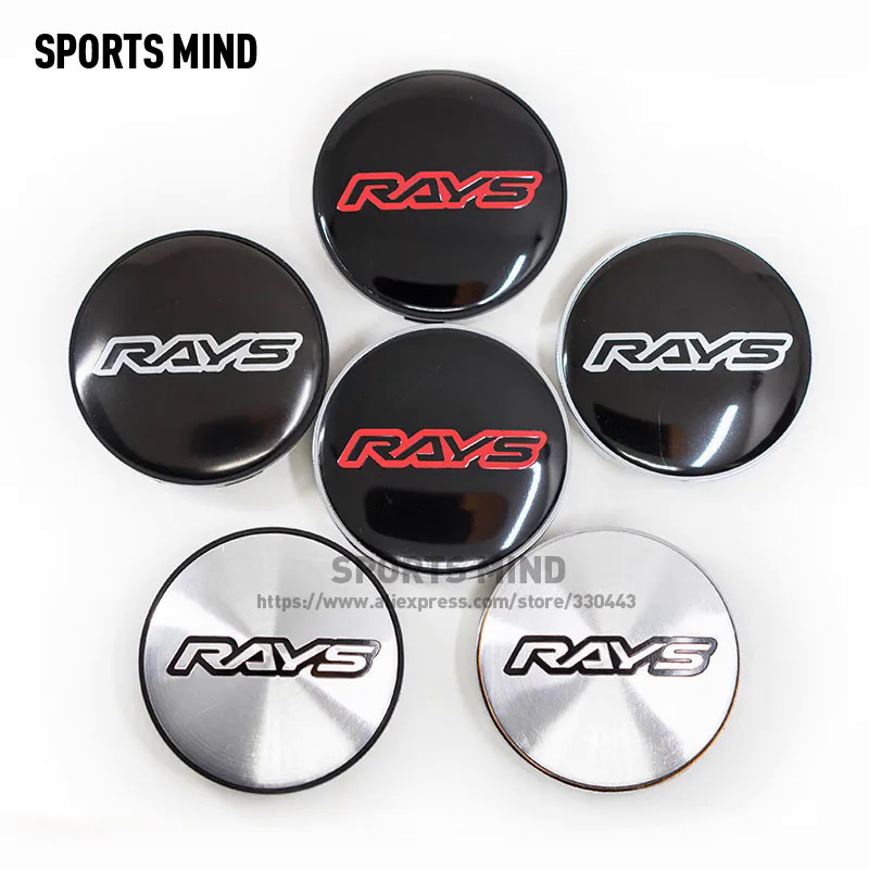 4pcslot 6 màu sắc 68mm tia xe bánh xe trung tâm Ốp vành bánh xe xe biểu tượng huy hiệu tượng trưng nắp moay ơ bánh xe Nhãn trang trí ô tô