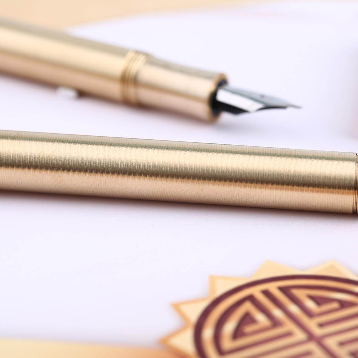 Generic EF Bent Nib 0.6mm/F Nib 0.5mm Vintage Fountain Pen Full Brass