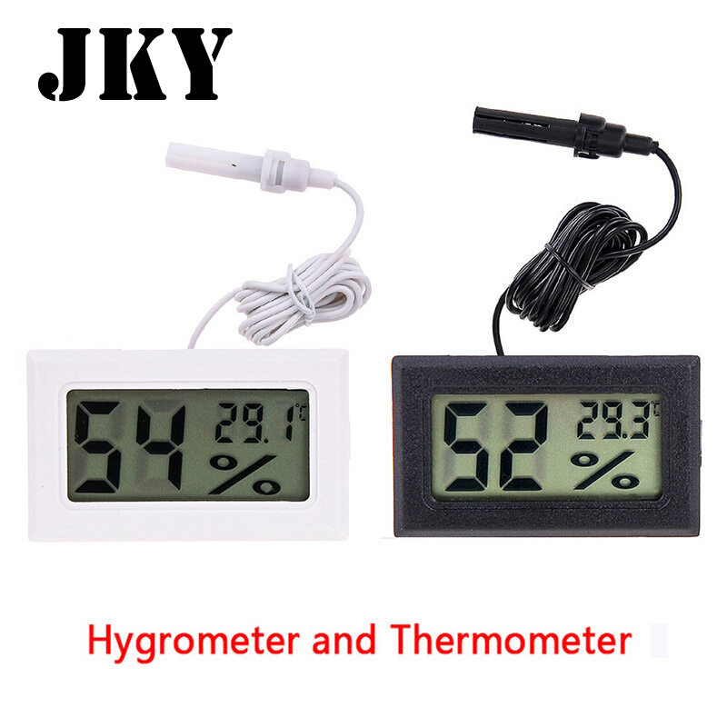 2 chiếc máy dò độ ẩm mini cầm tay kỹ thuật số lcd máy đo độ ẩm tủ lạnh bể cá màn hình hiển thị nhiệt kế cảm biến