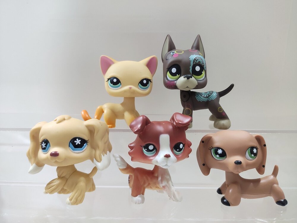 Pet Shop Kid Toy,Random 10 pcs/Set,Pet Party Collector Pack Toy,Action Cartoon Collection Kids Toy Gift,Cute Stands Cat Dog Old Rare Original Figure Animal Lps Toys 