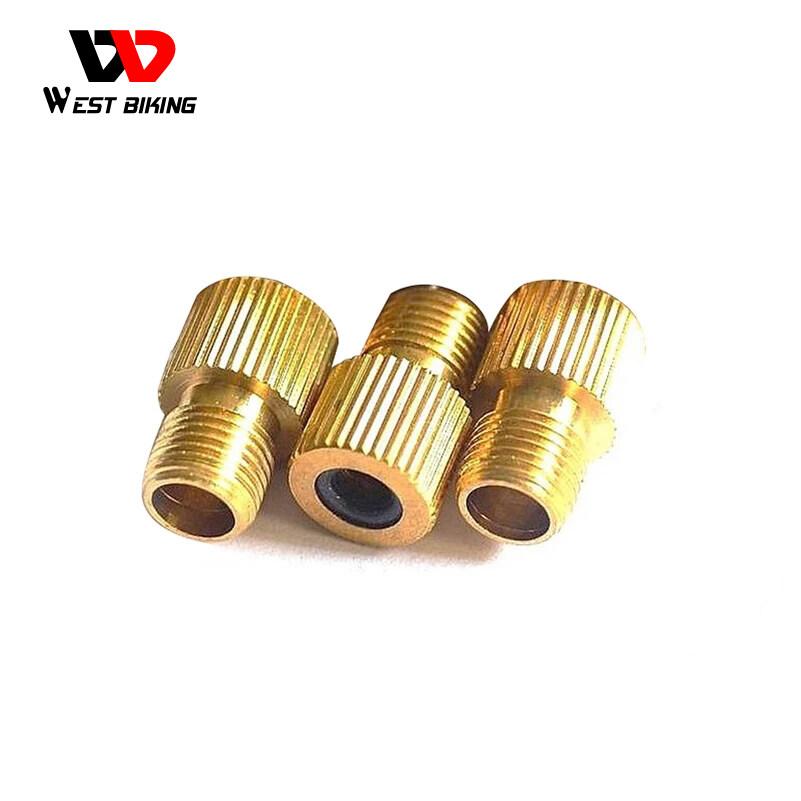 WEST BIKING 1Piece Copper Presta To Schrader Air Pump Bike Valve Type Adaptor Gas Nozzle Converter Adapter Bicicleta Tire Tools ราคา 13 บาท*ส่งฟรี