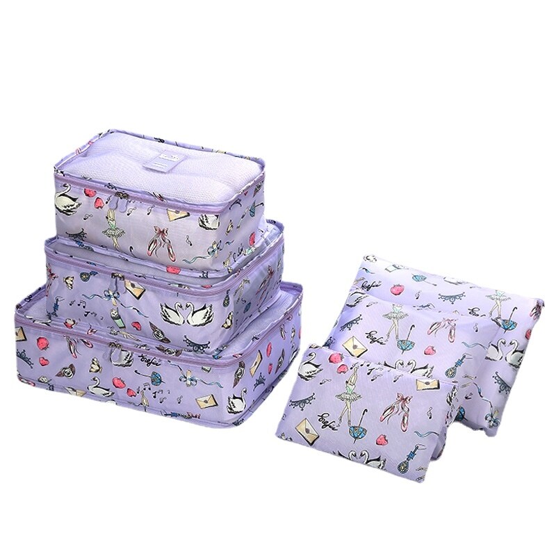 6 Cái/bộ Du Lịch Tổ Chức Lưu Trữ Túi Hành Lý Xách Tay Quần Áo Tổ Chức Gọn Gàng Pouch Vali Đóng Gói Giặt Lưu Trữ Bag Trường Hợp 04