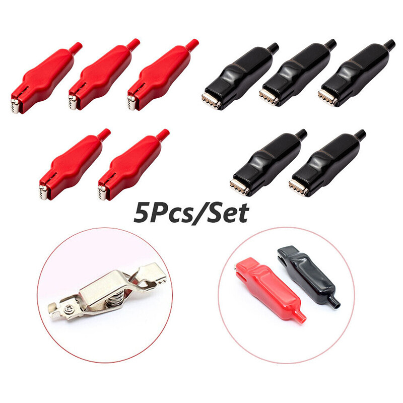 5pcs 20A 5pcs Insulated Sheathed Alligator Clips 20A Electric Circuit Test Crocodile Clamps