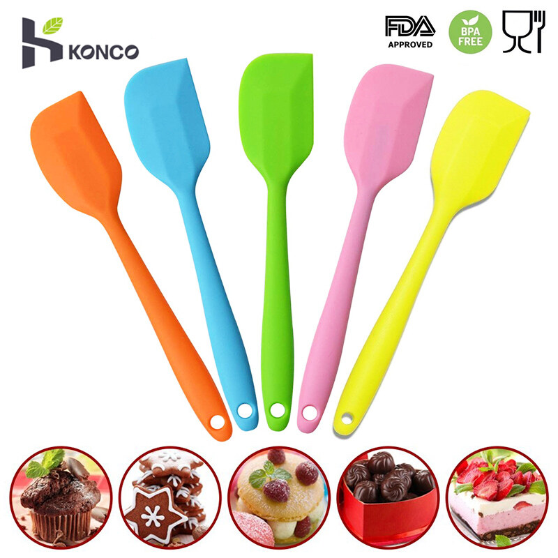 Konco dụng cụ vét bột Silicone Scrapper Cao Cấp Đầy Màu Sắc Scraper Cho Bánh Kem Thìa máy trộn bơ dụng cụ làm bánh thìa nướng Thìa dụng cụ làm bánh 1 Mảnh