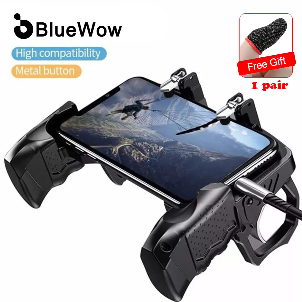 Phone Game Triggers Sensitive Shoot and Aim Trigger L1R1 Compatible with Android & iOS Smartphone 【1 Pair】 Mobile Gaming Controller Compatible for PUBG Mobile and Other Shooting Mobile Games 