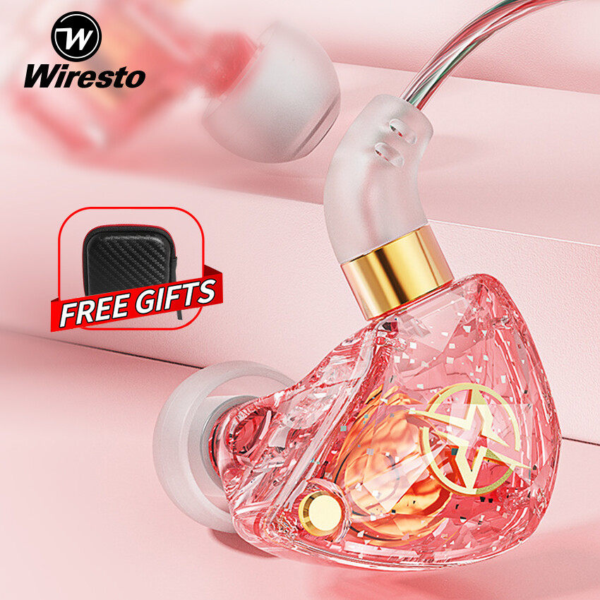 Wiresto In Ear Headphones Noise Canceling Headphone Earphone Wired Earphone Earbuds HiFi Earphones Stereo Earphones No Ear Pain Headphones with Free Box ราคา 165 บาท*ส่งฟรี