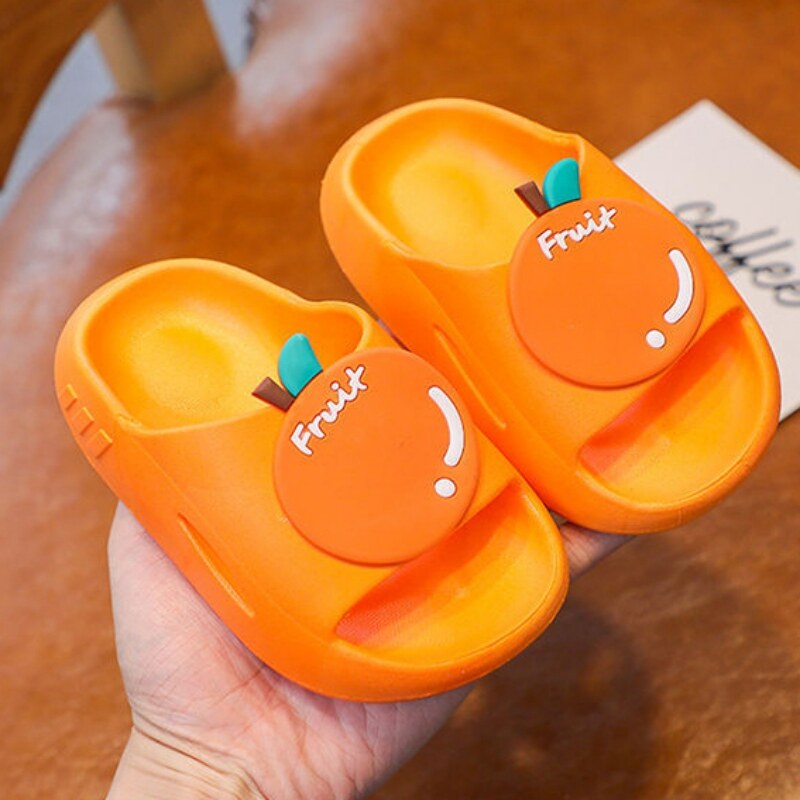 Smartingbaby รองเท้าแตะพื้นนิ่มระบายอากาศได้ดีสำหรับเด็ก,รองเท้าลายผลไม้ตัวอักษรน่ารัก