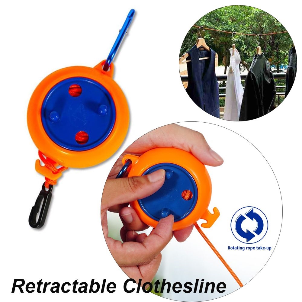 [HOT W] Adjustable Durable Indoor Outdoor Camping Travel Supplies Retractable Clothesline Laundry Drying Rack Clothes Line