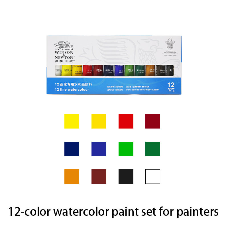 Winsor & Newton nghệ sĩ màu nước Bộ màu vẽ 10ml ống 12/18/24/36 màu sắc kết cấu tốt sắc tố trong suốt cho sinh viên mới bắt đầu vẽ tay
