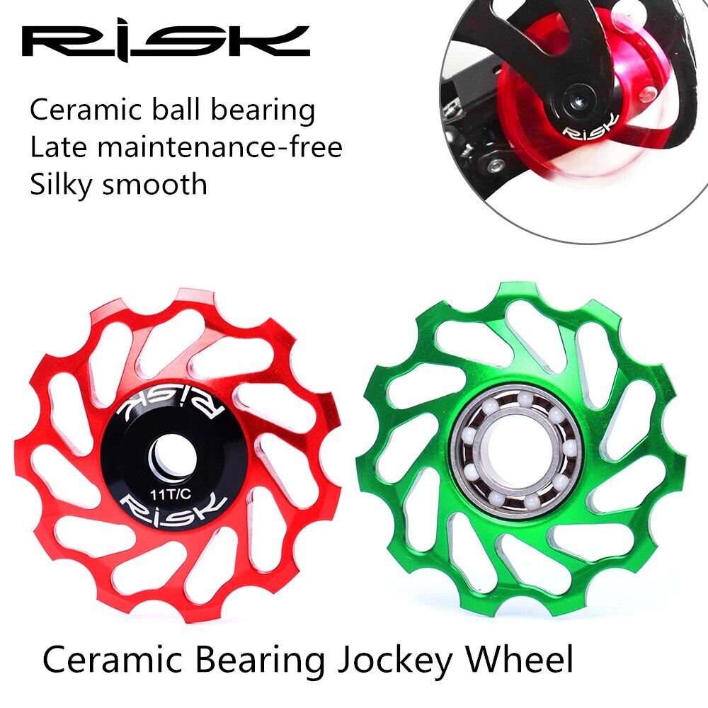 Risk bánh xe đạp đua xe đạp leo núi 11t hợp kim nhôm bánh xe dẫn hướng vòng bi gốm cùi đề sau bánh xe đạp đua xe đạp leo núi