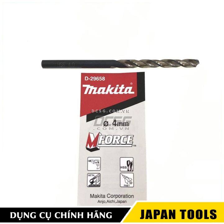 Mũi khoan inox 4.0x75mm hss mforce makita d-29658 | japan tools