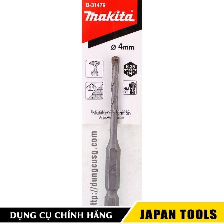 Mũi khoan tường 4.0x80mm chuôi lục giác nz makita d-31479 | japan tools