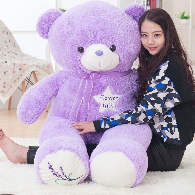 stuffed purple bear