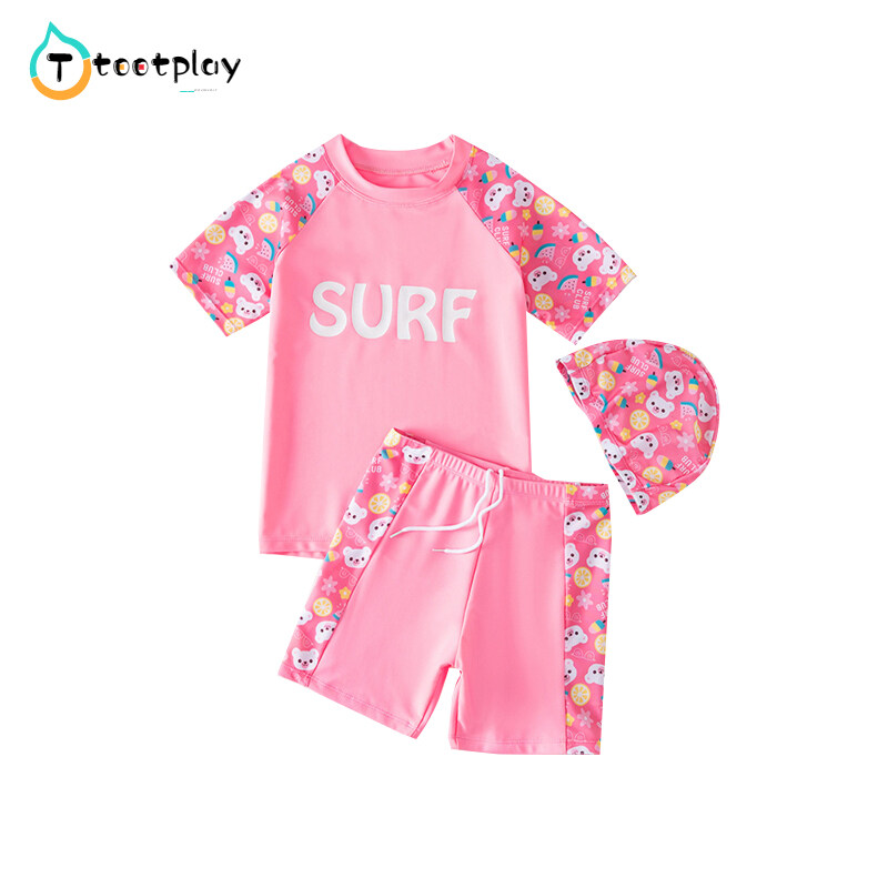 Tootplay 3 miếng trang phục bơi cho trẻ em chia nhanh khô áo tắm chuyên