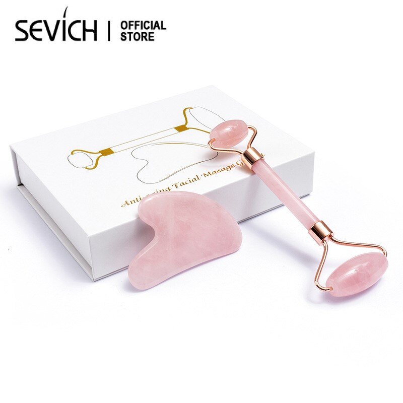 SEVICH Bộ Con Lăn Chống Lão Hóa Mát Xa Mặt Bằng Ngọc Bích Gua Sha