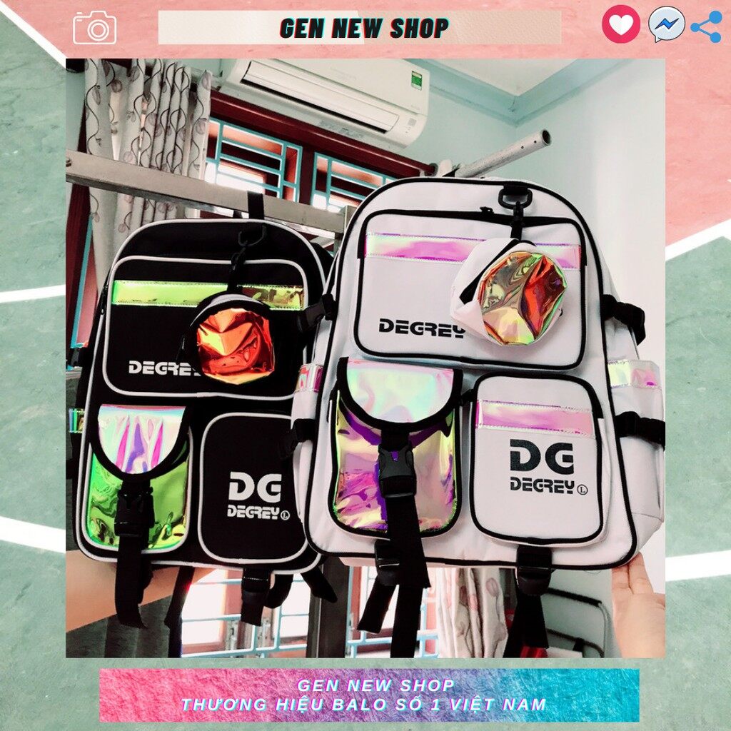 [HCM]Balo DEGREY HOLOGRAM Đi Học Dạ Phản Quang Phát Sáng Thời Trang Nam Nữ Học Sinh DQ DG 01 (tặng móc khóa+giấy thơm)