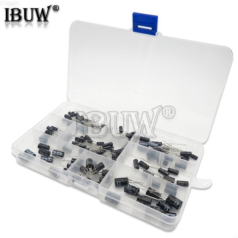 120 cái/lốc 12 giá trị 1uf-470uf nhôm tụ điện phân bộ dụng cụ phân loại 16v-50v tụ điện điện phân phân loại bộ hộp