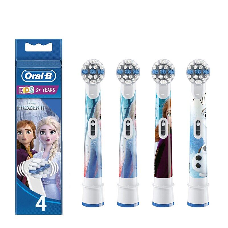 Oral b đầu bàn chải thay thế cho trẻ em 2/4 chiếc bàn chải đánh răng điện elsa siêu mềm cho hầu hết trẻ em oral b