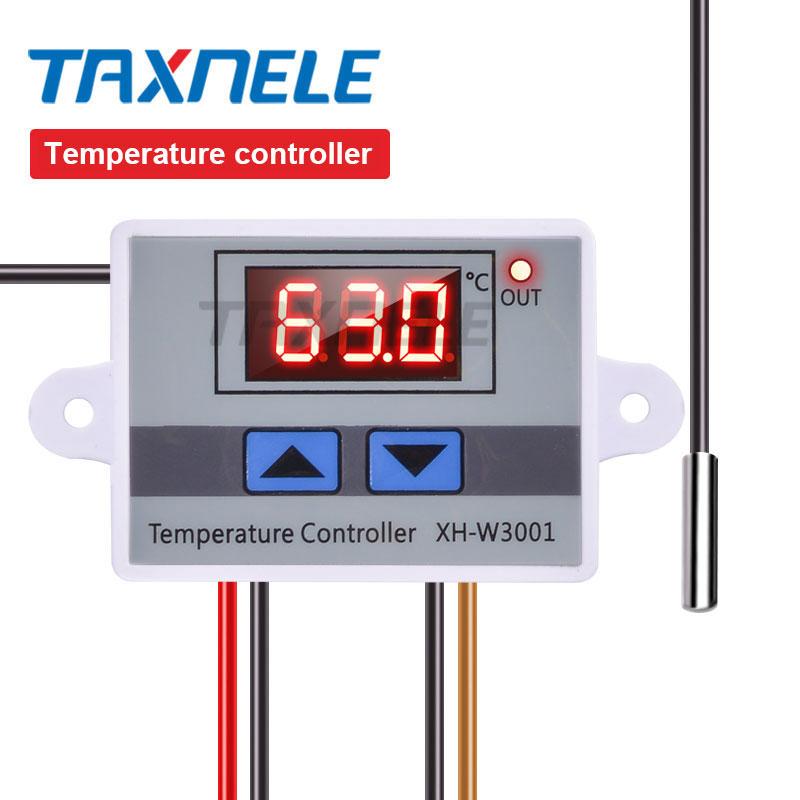 Xh-w3001 w3001 điều khiển nhiệt độ hiển thị kỹ thuật số máy tính siêu nhỏ chuyển đổi nhiệt đầu dò nhiệt độ tối đa 10a nhiệt độ điều chỉnh