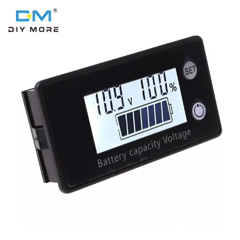 Diymore vôn kế kỹ thuật số màn hình đen trắng 2 trong 1 chức năng 6133a màn hình màu lcd điện áp và nguồn điện hai dòng màn hình kỹ thuật số đồng hồ đo điện hiển thị nguồn dc8v-100v