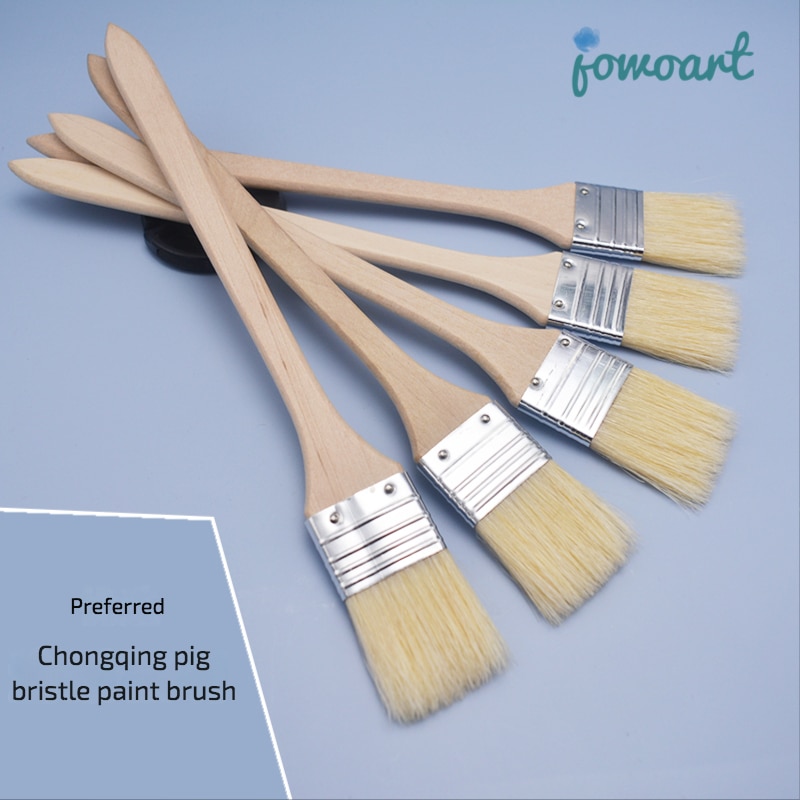 Jowoart 5 Chiếc Cọ Vẽ Lông Lợn Trùng Khánh Được Lựa Chọn Cọ Vẽ Tranh Sơn Dầu Acrylic Bột Màu Vẽ Tường Cọ Vẽ Bảng Làm Sạch Đồ Nướng BBQ