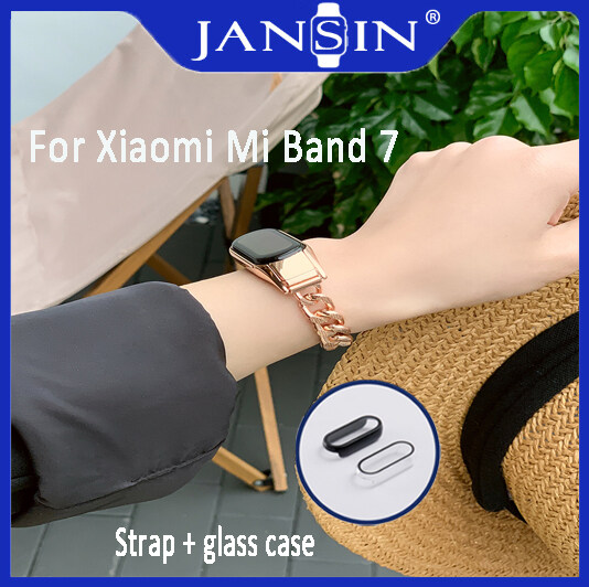 โลหะสแตนเลสสายรัดข้อมือสำหรับ Xiao mi mi Band 7 สร้อยข้อมือสายคล้องคอ mi Band 7 สาย mi Band 7 แก้วโทรศัพท์ Case ราคา 163 บาท*ส่งฟรี