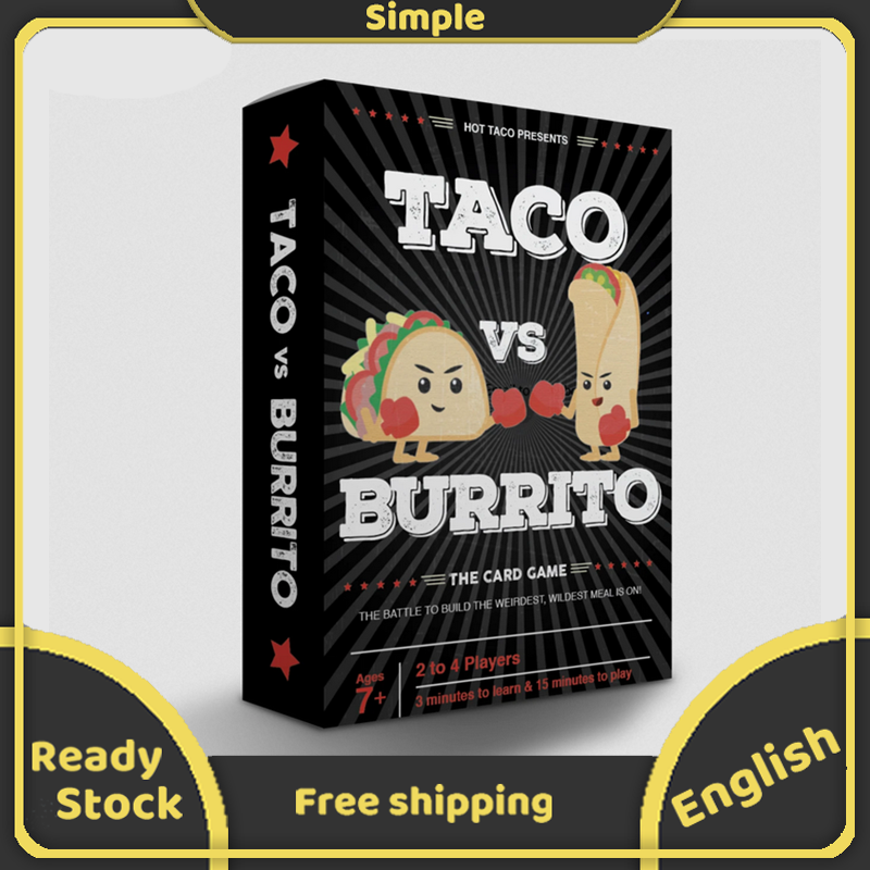 Taco Vs Burrito Board Game Phiên Bản Tiếng Anh, Cho Trò Chơi Bài Tiệc Gia Đình 2-4 Người Chơi Từ 7 Tuổi Trở Lên Mèo Con Nổ Tung