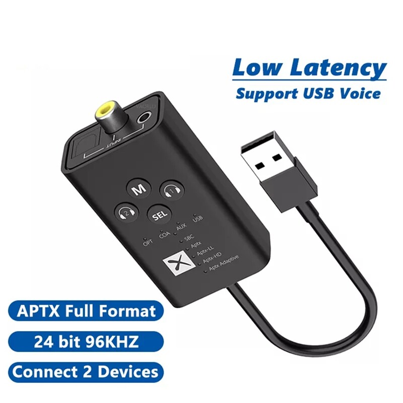 APTX Transmitter Support 24 Bit 96KHZ USB Plug and Play Adapter Connect 2