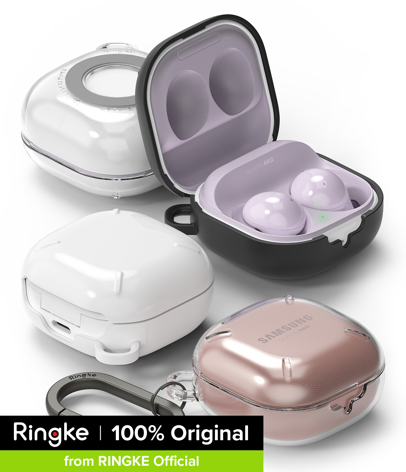 Ốp lưng ringke slim-x được thiết kế cho samsung galaxy buds 2 pro / galaxy buds 2 / galaxy buds pro / galaxy buds live với móc đa năng