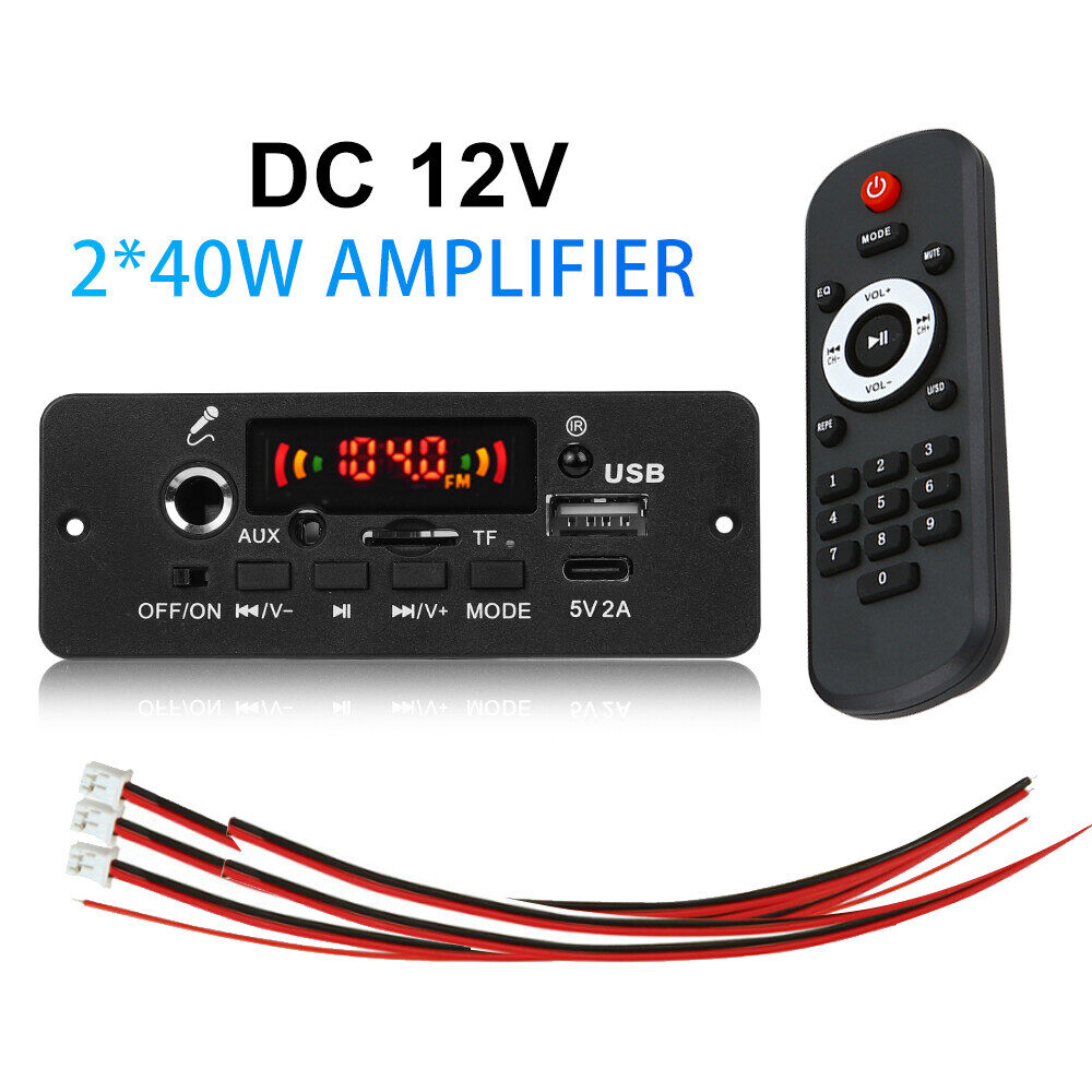 80w khuếch đại bảng mạch giải mã mp3 12v xe mp3 máy nghe nhạc bluetooth 5.0 fm đài phát thanh tf aux usb ghi lại rảnh tay
