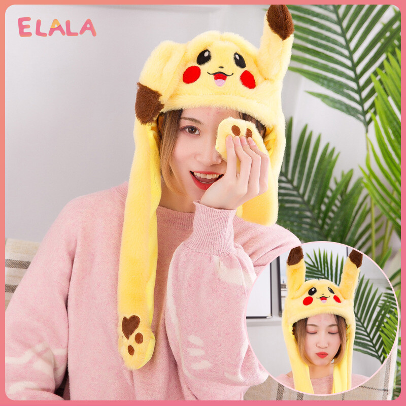 Tiktok mũ nhồi bông hình thỏ bóng bay dễ thương đồ chơi vui nhộn quà tặng thỏ có thể di chuyển bằng đèn tai lên xuống ma thuật