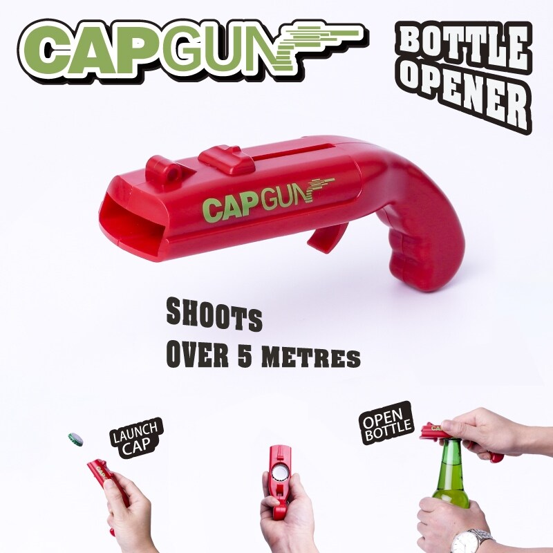 (Be love shop) Beer Pistol Corkscrew Creative Drink Bottle Flying Cap Shooter Gun Can Opener Bar Atmosphere Fun Toy Kitchen Helper Dropshipping