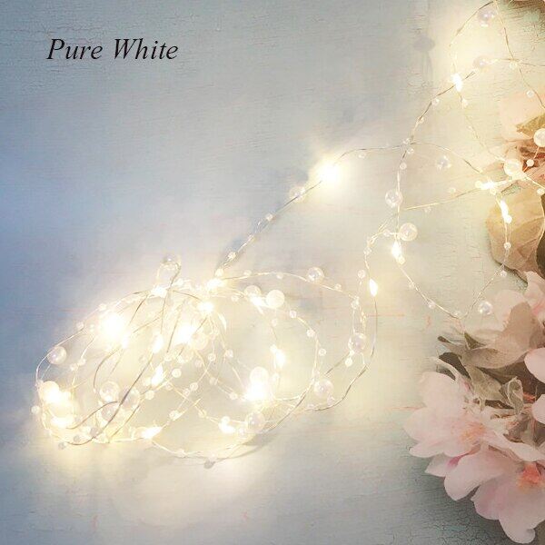 【Chat-support】 Hoạt Động Bằng Pin LED Ngọc Trai Dải Đèn Bằng Đồng 10/5M Pearlized Fairy Đèn Cho Dịp Lễ Cho Nhà Cưới Tiệc Cưới Đồ Trang Trí Tự Làm